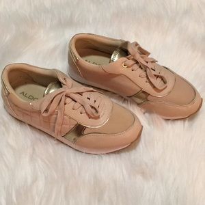 Quilted Rose Gold/ Blush Pink Sneakers